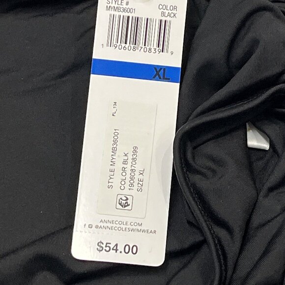 Anne Cole Bikini Bottom Womens XL Black Convertible High Waist Fold Over Shirred - Picture 5 of 6